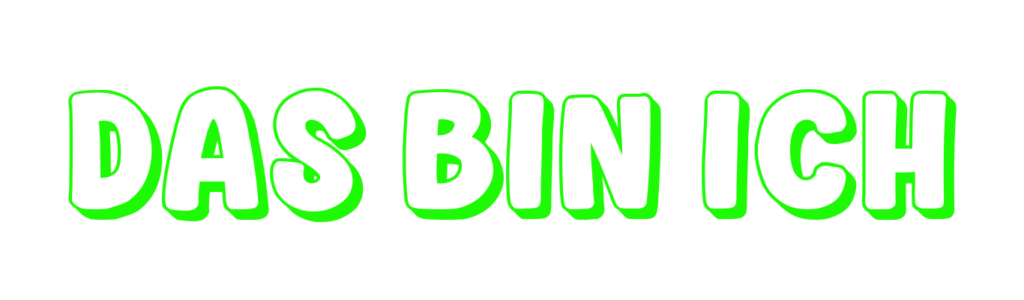 das bin ich Headline in grüner Schrift