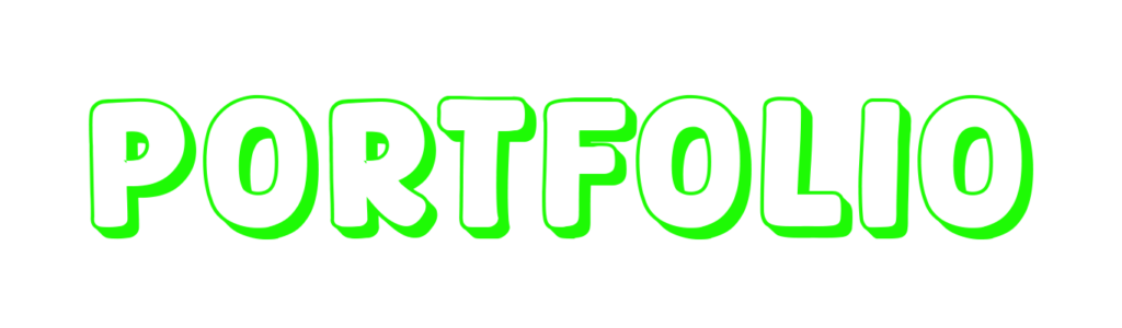 Portfolio Headline in grüner Schrift