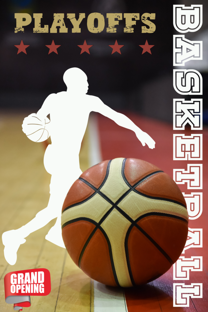 Basketball Anzeige gezeichnet